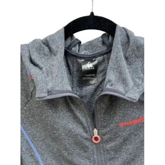 Le Coq Sportif Modulate Size Medium Gray Lightweight Full ZIp Fitted Hoodie - Picture 2 of 7